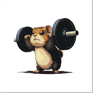 hamster weightlifter Posters and Art